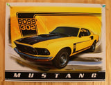 Ford Boss 302 Mustang Tin Sign GT 429 GT500 V8 Shelby Detroit Michigan
