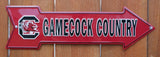USC University Of South Carolina Gamecocks Tin Metal Arrow Sign NCAA Sports