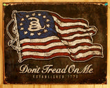 Dont Tread On Me Tin Sign 1776 America Tea Party Americana USA American Flag