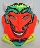 Vintage Devil Halloween Mask Collectible 1960s Zest Bar Demon Costume Red