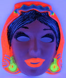 Vintage Gypsy Halloween Mask Zest Costume Collectible 1960s 60s Black Light Reactive Y090