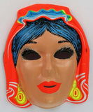 Vintage Gypsy Halloween Mask Zest Costume Collectible 1960s 60s Black Light Reactive Y090