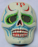 Vintage Sugar Skull Halloween Mask Zest Collectible 1960s 60s Skeleton Day Dead Black Light Reactive Costume
