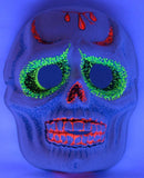 Vintage Sugar Skull Halloween Mask Zest Collectible 1960s 60s Skeleton Day Dead Black Light Reactive Costume