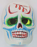 Vintage Sugar Skull Halloween Mask Zest Collectible 1960s 60s Skeleton Day Dead Black Light Reactive Costume