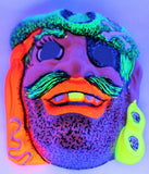 Vintage Pirate Halloween Mask Zest Collectible Rare 1960s 60s Black Light Reactive