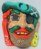 Vintage Pirate Halloween Mask Zest Collectible Rare 1960s 60s Black Light Reactive