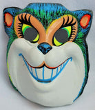 Vintage Smiling Cat Halloween Mask Zest 1960s 60s Black Light Reactive Collectible Cheshire