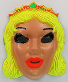 Vintage Beauty Queen Halloween Mask Princess Zest 1960s 60s Black Light Reactive Tiara