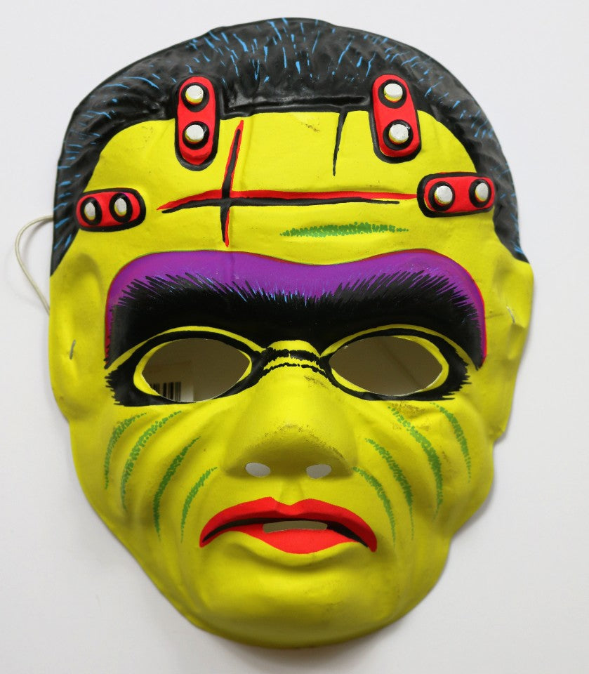 Vintage Frankenstein Halloween Mask Collectible Black Light Reactive U ...