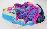 Vintage Vampire Halloween Mask Collectible Costume Horror Monster Vampiro Bat Dracula Purple Pink