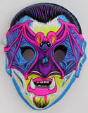 Vintage Vampire Halloween Mask Collectible Costume Horror Monster Vampiro Bat Dracula Purple Pink