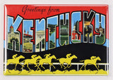Greetings From Kentucky Postcard FRIDGE MAGNET Location KY Louisville Lexington