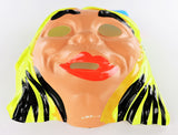 Vintage Blonde Witch Halloween Mask 1967 Safety Glow Safety-Glow Day Glo Collectible Costume