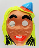 Vintage Blonde Witch Halloween Mask 1967 Safety Glow Safety-Glow Day Glo Collectible Costume