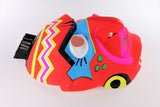 Vintage Red Indian Halloween Mask Aboriginal Native American Neon Collectible Costume