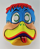 Vintage Clown Duck Halloween Mask Collectible Costume Yellow Red Blue Animal