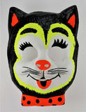 Vintage Cat with Bow Tie Halloween Mask Collectible 1960s Costume