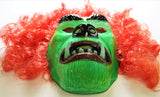 Vintage Green Monster Halloween Mask Hairy Scary Collectible Costume 1980