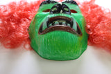 Vintage Green Monster Halloween Mask Hairy Scary Collectible Costume 1980