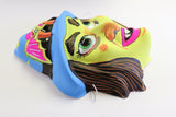 Vintage Witch Halloween Mask Bat Hat 1980s Green Collectible Costume