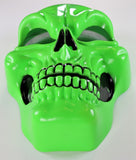 Vintage Neon Green Skull Halloween Mask Skeleton Collectible Costume 1990s
