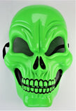 Vintage Neon Green Skull Halloween Mask Skeleton Collectible Costume 1990s