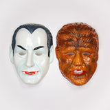 Vintage Universal Monsters Halloween Mask Set Wolfman Dracula Werewolf Vampire Wolf Man Collectible