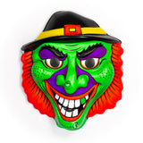 Vintage Green Witch Halloween Mask Collectible Costume Leprechaun Monster Black Hat