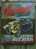 Vintage Custom Hot Rod Tin Metal Sign Roadster Garage Man Cave Business