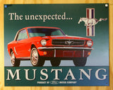 Ford Mustang The Unexpected Tin Sign Classic Muscle Car Auto Garage Mechanic D102