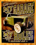 My Garage My Rules Not Really Tin Sign Hot Rod Wife Wedding Humor Muscle Car