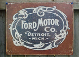 Ford Motor Co Detroit Michigan Tin Metal Sign F Series Mustang Garage Man Cave