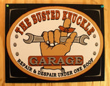 Busted Knuckle Garage Tin Sign Garage Mechanic Business Automotive Repair