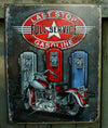 Last Stop Gasoline Tin Sign Motorcycle Bikers Gas Station Garage Man Cave