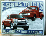 Ford F Series Decades Of Dominance  Tin Sign Truck Garage Man Cave Business