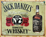 Jack Daniels Tennessee Whiskey  NO 7 Tin Metal Sign Garage Man Cave Alcohol Bar