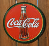 Coca Cola Round Metal Tin Sign Coke Soda Pop Glass Bottle Home Kitchen Decor