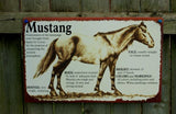 Mustang Tin Metal Sign Horse Country Kitchen Home Farm Rodeo Riding Saddle