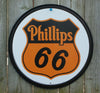 Phillips Conoco 66 Round Tin Metal Sign Man Cave Garage Gas Oil Gasoline filling