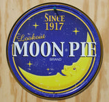 Lookout Moon Pie Round Tin Metal Sign Candy Treat Snack Classic Ad Kitchen