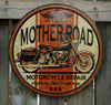 Mother Road Repair Tin Round Sign Man Cave Garage Triumph Motorcycle Rt 66