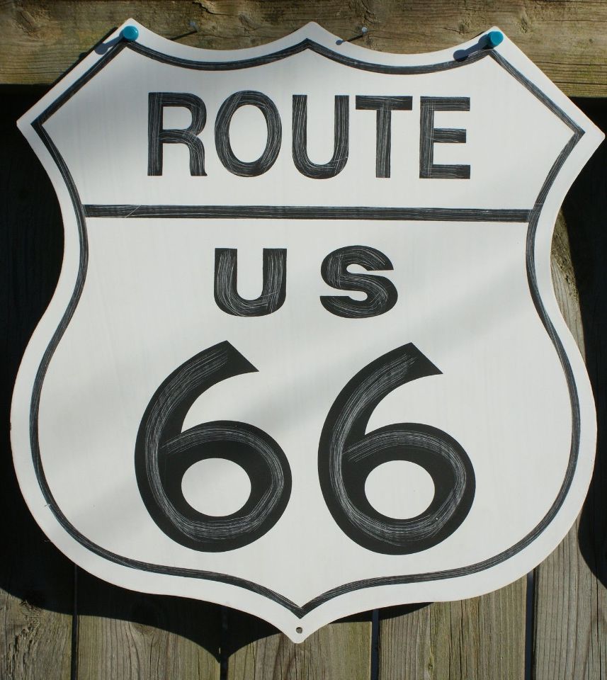 Route 66 Tin Metal Sign American USA Street Rod Dragster Man Cave Gara ...