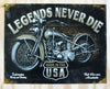 Legends Never Die Tin Metal Sign Garage Motorcycle HD Made In The USA Bike