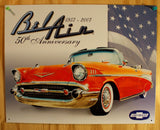 1957 Chevy Bel Air 50th Ann Tin Metal Sign Chevrolet 350 454 V8 Garage Classic Car