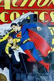 DC Action Comics Superman Tin Metal Sign Classic Embossed 10 cent Collectible D033