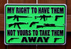 My Right To Have Them Not Yours To Take Away Tin Sign 2nd Amendment Guns Ammo F009