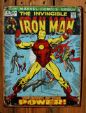 The Invincible Iron Man Tin Metal Sign Marvel Comics Group Comic Book Tony Stark