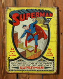 Superman Tin Sign DC Comic Book Classic Vintage Style Super Hero Clark Kent  D051