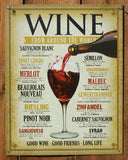 Wine From Around The World Tin Sign Good Wine Friends Good Life Merlot Syrah F071